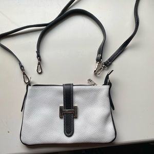 White leather crossbody